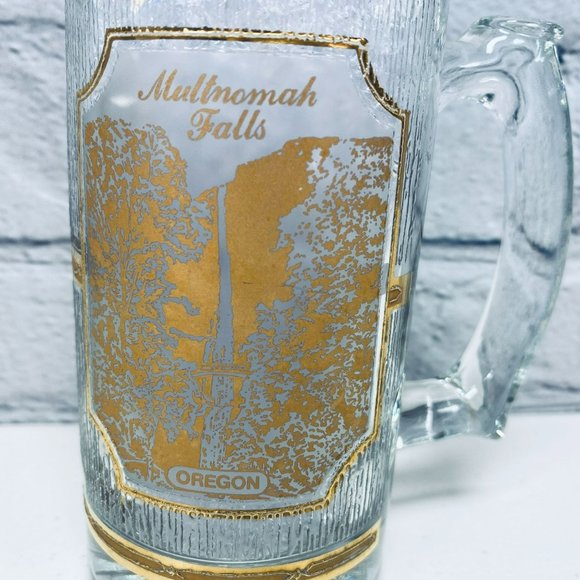 Vintage Multnomah Falls Oregon Souvenir Glass Beer Mug by Culver - Picture 7 of 12